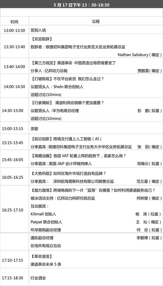 渠道变革助力跨境闭门沙龙将举办