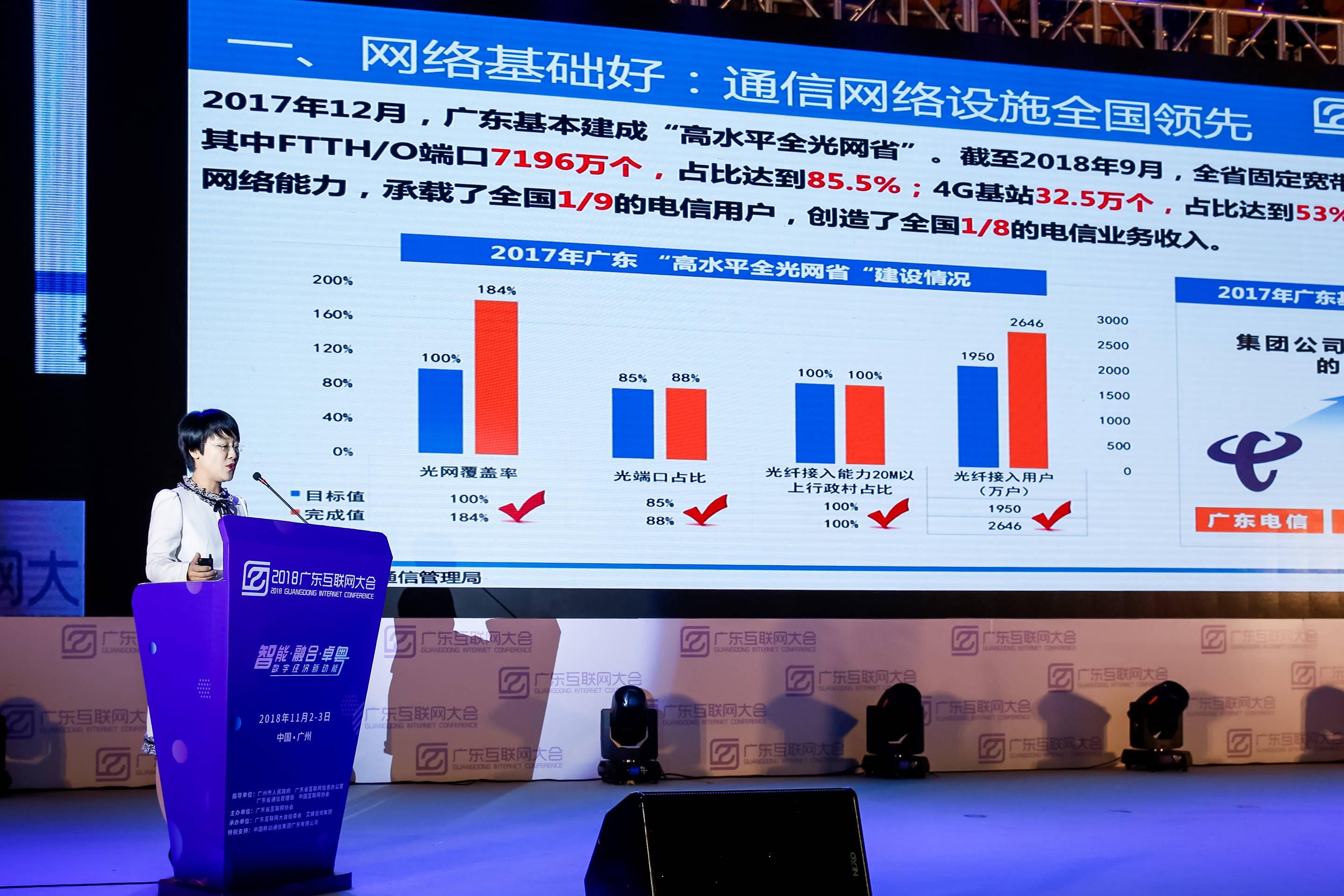 (图:广东省通信管理局副局长翟雪梅发布报告)