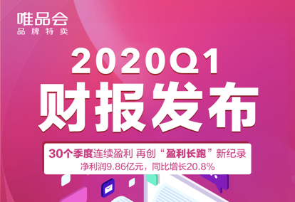 唯品会2020Q1财报：营收188亿 净利同比增20.8%达9.86亿