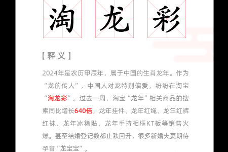 淘宝搜索量激增640倍 商家抢先首发各类龙年限量新品