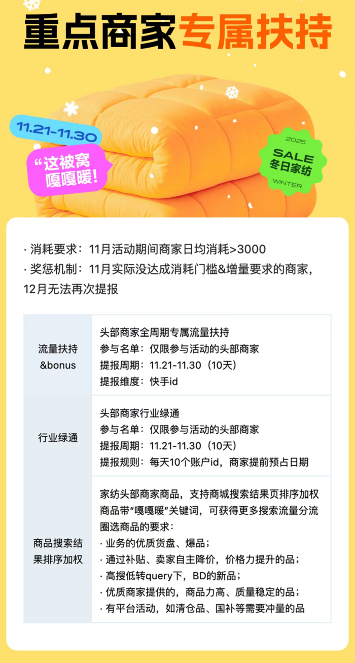 卷完大促卷垂类快手电商上线家纺营销活动- 零售- 亿邦动力