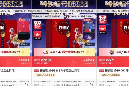五粮液马年生肖酒在京东拍卖落槌 编号8888以近十倍溢价成交